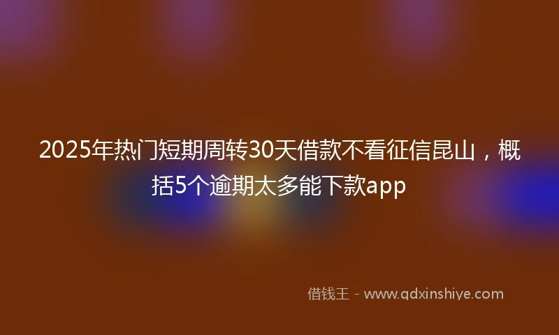 2025年热门短期周转30天借款不看征信昆山，概括5个逾期太多能下款app
