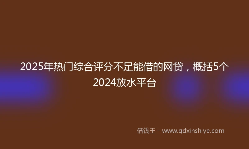 2025年热门综合评分不足能借的网贷，概括5个2024放水平台
