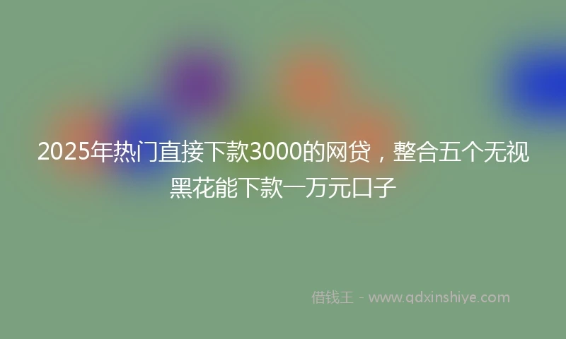 2025年热门直接下款3000的网贷，整合五个无视黑花能下款一万元口子