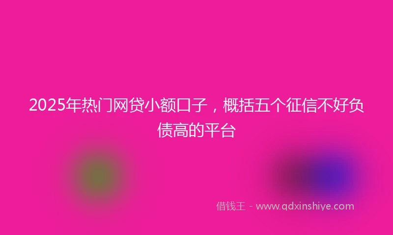 2025年热门网贷小额口子，概括五个征信不好负债高的平台