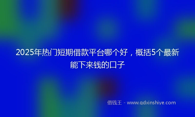 2025年热门短期借款平台哪个好，概括5个最新能下来钱的口子