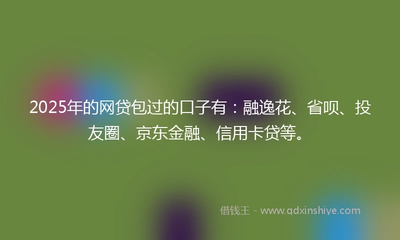 2025年的网贷包过的口子有：融逸花、省呗、投友圈、京东金融、信用卡贷等。