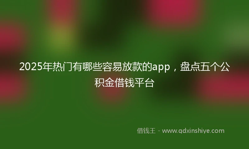 2025年热门有哪些容易放款的app，盘点五个公积金借钱平台