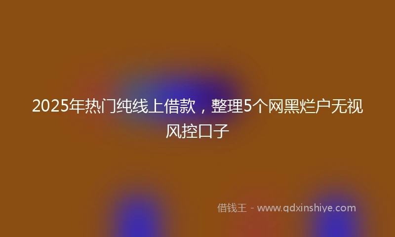 2025年热门纯线上借款，整理5个网黑烂户无视风控口子