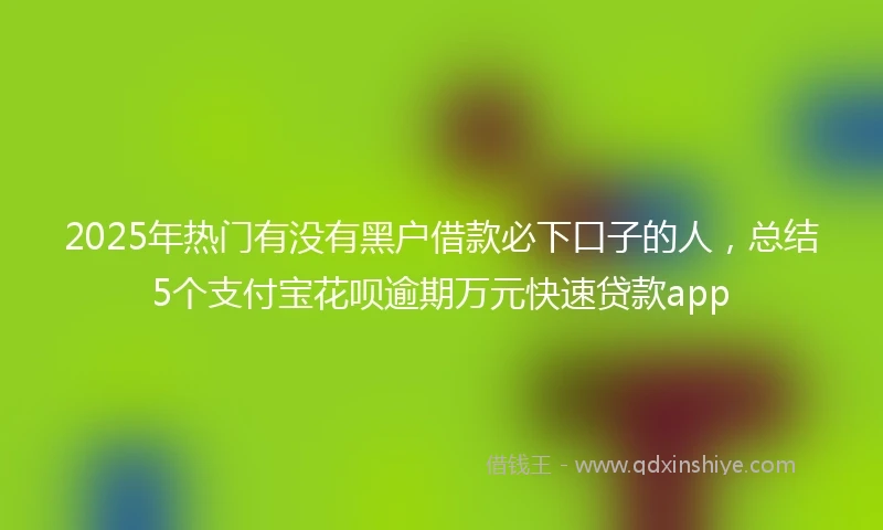2025年热门有没有黑户借款必下口子的人，总结5个支付宝花呗逾期万元快速贷款app