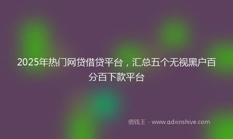 2025年热门网贷借贷平台，汇总五个无视黑户百分百下款平台