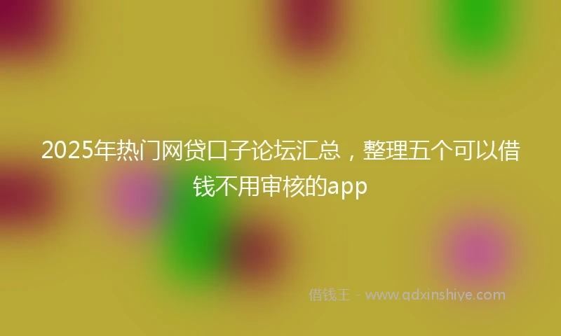 2025年热门网贷口子论坛汇总，整理五个可以借钱不用审核的app