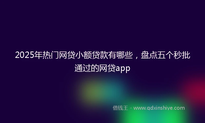2025年热门网贷小额贷款有哪些，盘点五个秒批通过的网贷app