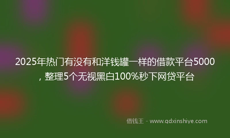 2025年热门有没有和洋钱罐一样的借款平台5000，整理5个无视黑白100%秒下网贷平台
