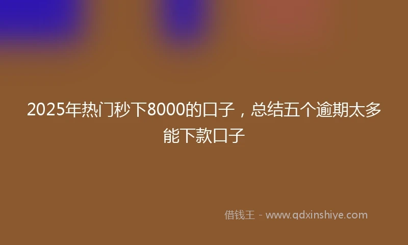 2025年热门秒下8000的口子，总结五个逾期太多能下款口子