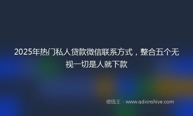 2025年热门私人贷款微信联系方式，整合五个无视一切是人就下款