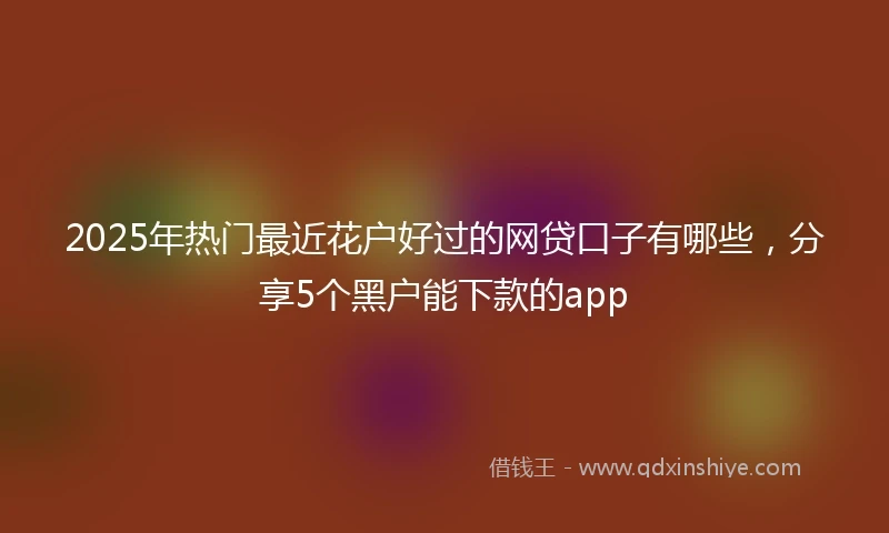 2025年热门最近花户好过的网贷口子有哪些，分享5个黑户能下款的app