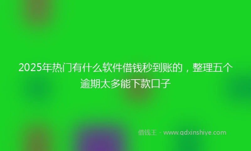 2025年热门有什么软件借钱秒到账的，整理五个逾期太多能下款口子