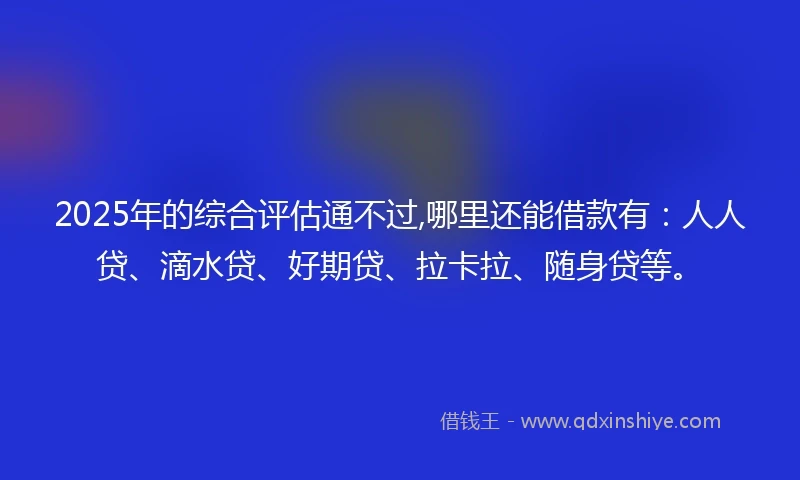 2025年的综合评估通不过,哪里还能借款有：人人贷、滴水贷、好期贷、拉卡拉、随身贷等。