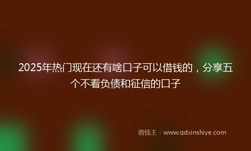 2025年热门现在还有啥口子可以借钱的，分享五个不看负债和征信的口子