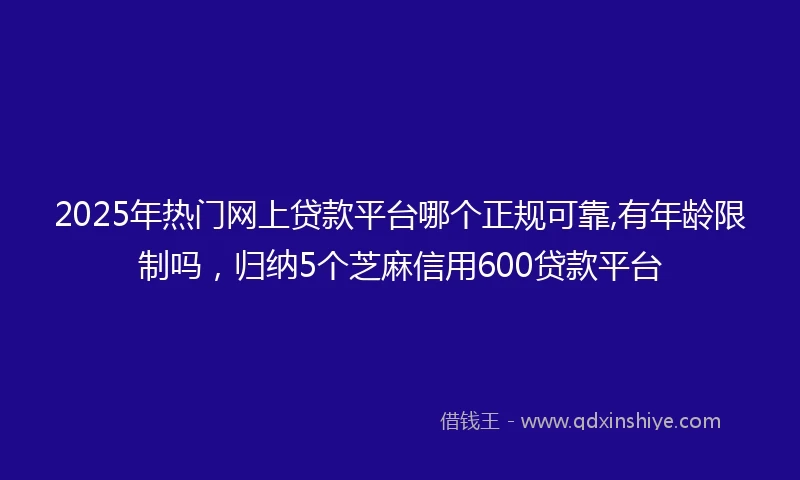 2025年热门网上贷款平台哪个正规可靠,有年龄限制吗，归纳5个芝麻信用600贷款平台
