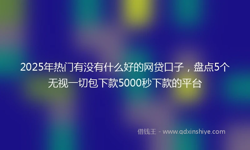 2025年热门有没有什么好的网贷口子，盘点5个无视一切包下款5000秒下款的平台