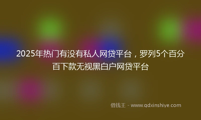 2025年热门有没有私人网贷平台，罗列5个百分百下款无视黑白户网贷平台