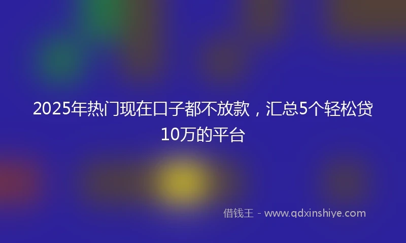 2025年热门现在口子都不放款，汇总5个轻松贷10万的平台