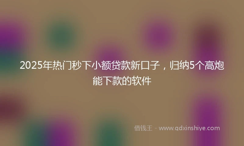 2025年热门秒下小额贷款新口子，归纳5个高炮能下款的软件