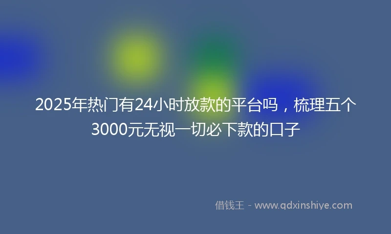 2025年热门有24小时放款的平台吗，梳理五个3000元无视一切必下款的口子