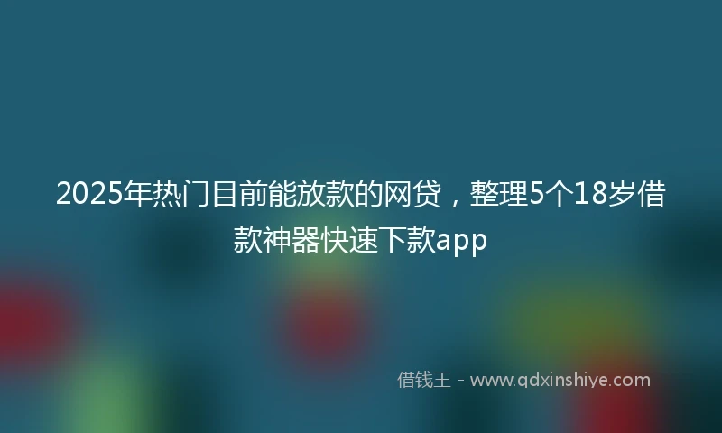 2025年热门目前能放款的网贷，整理5个18岁借款神器快速下款app