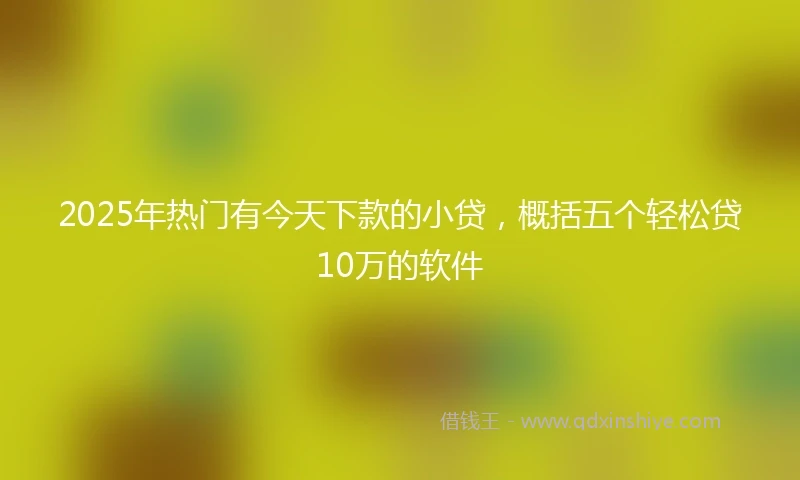 2025年热门有今天下款的小贷，概括五个轻松贷10万的软件