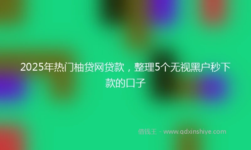 2025年热门柚贷网贷款，整理5个无视黑户秒下款的口子