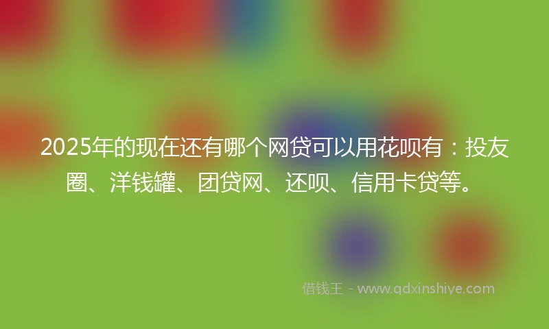 2025年的现在还有哪个网贷可以用花呗有：投友圈、洋钱罐、团贷网、还呗、信用卡贷等。