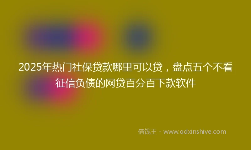 2025年热门社保贷款哪里可以贷，盘点五个不看征信负债的网贷百分百下款软件