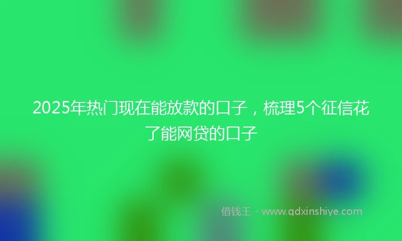 2025年热门现在能放款的口子，梳理5个征信花了能网贷的口子