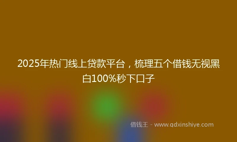 2025年热门线上贷款平台，梳理五个借钱无视黑白100%秒下口子