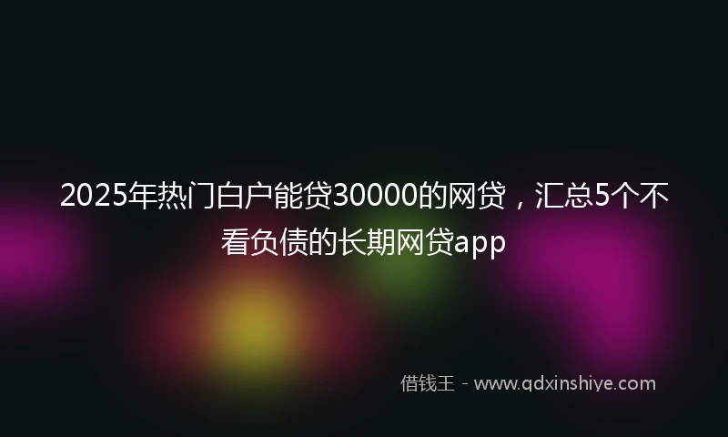 2025年热门白户能贷30000的网贷，汇总5个不看负债的长期网贷app