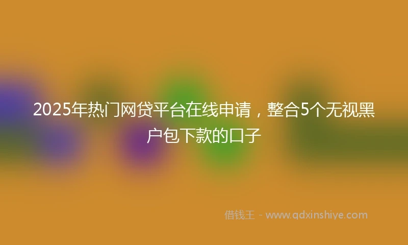2025年热门网贷平台在线申请，整合5个无视黑户包下款的口子