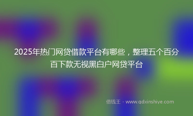 2025年热门网贷借款平台有哪些,整理五个百分百下款无视黑白户网贷平台