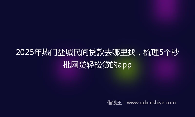 2025年热门盐城民间贷款去哪里找，梳理5个秒批网贷轻松贷的app