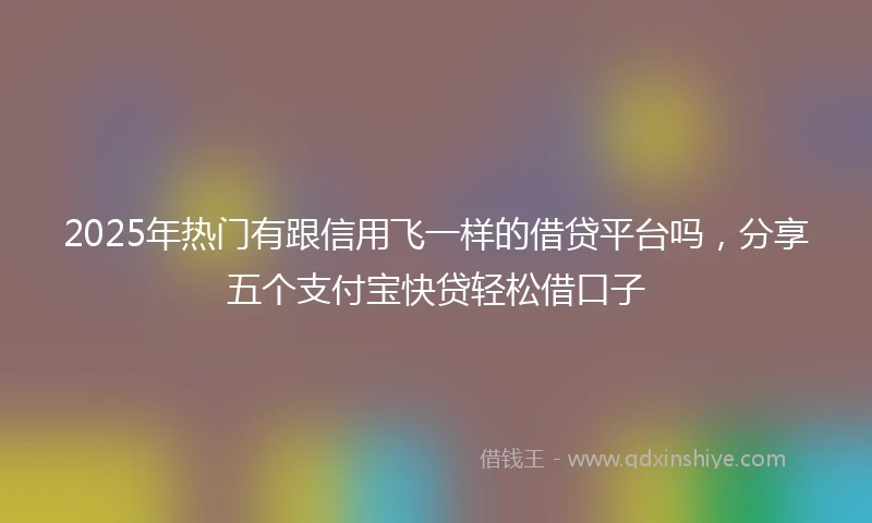 2025年热门有跟信用飞一样的借贷平台吗，分享五个支付宝快贷轻松借口子