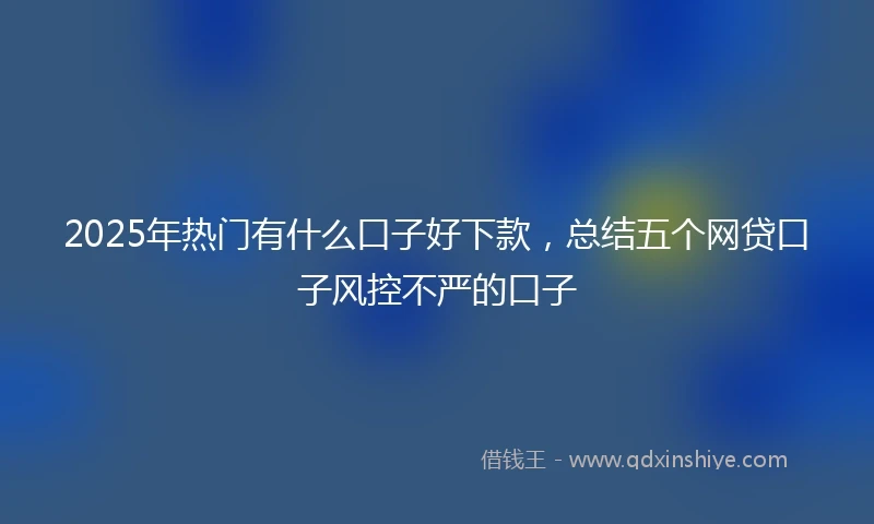 2025年热门有什么口子好下款，总结五个网贷口子风控不严的口子