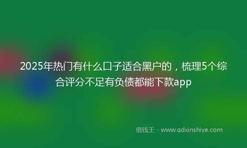 2025年热门有什么口子适合黑户的，梳理5个综合评分不足有负债都能下款app