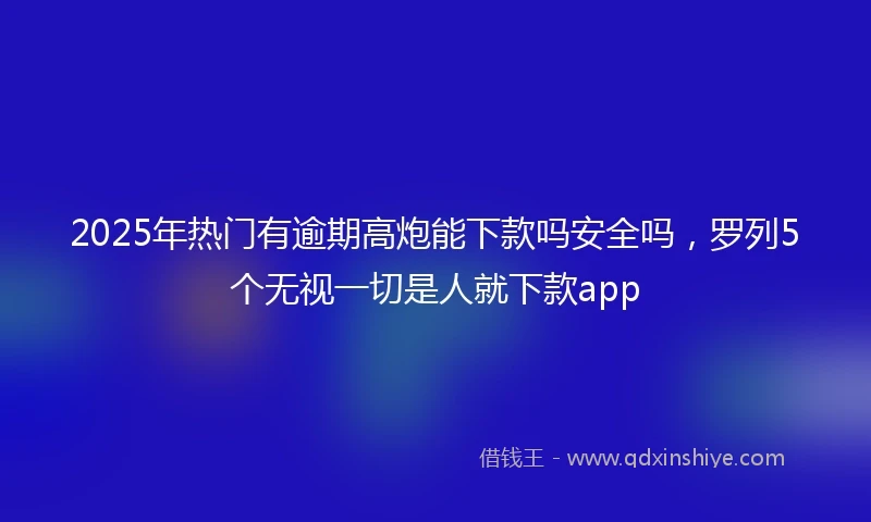 2025年热门有逾期高炮能下款吗安全吗，罗列5个无视一切是人就下款app