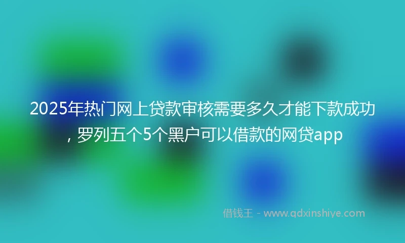 2025年热门网上贷款审核需要多久才能下款成功，罗列五个5个黑户可以借款的网贷app