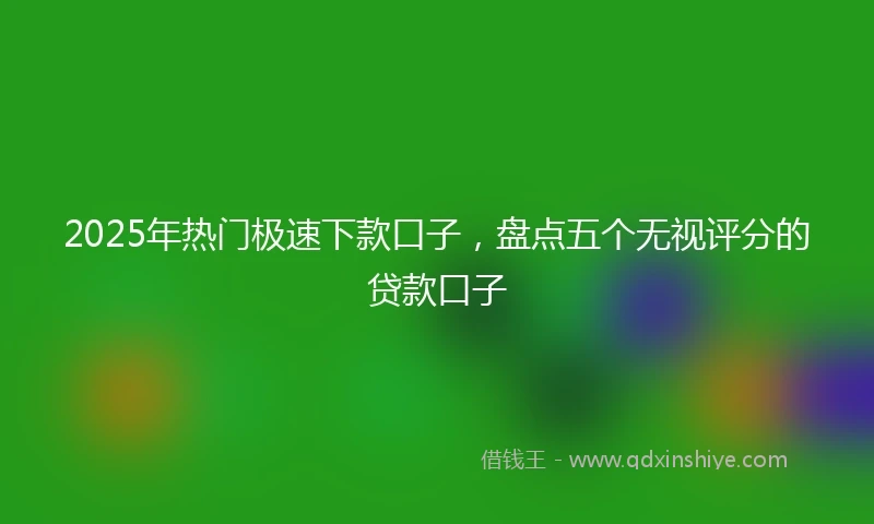 2025年热门极速下款口子，盘点五个无视评分的贷款口子