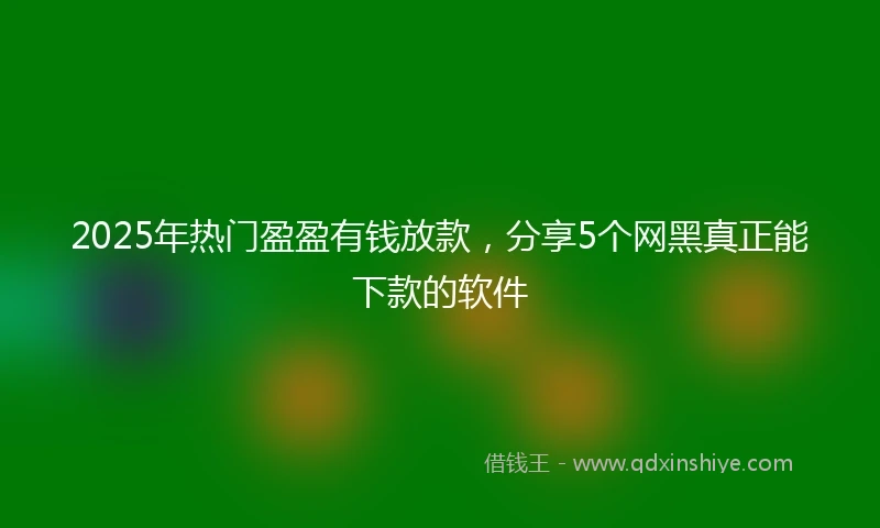 2025年热门盈盈有钱放款，分享5个网黑真正能下款的软件