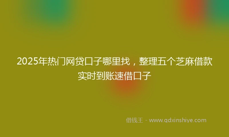 2025年热门网贷口子哪里找，整理五个芝麻借款实时到账速借口子