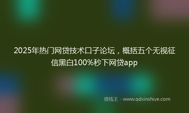 2025年热门网贷技术口子论坛，概括五个无视征信黑白100%秒下网贷app