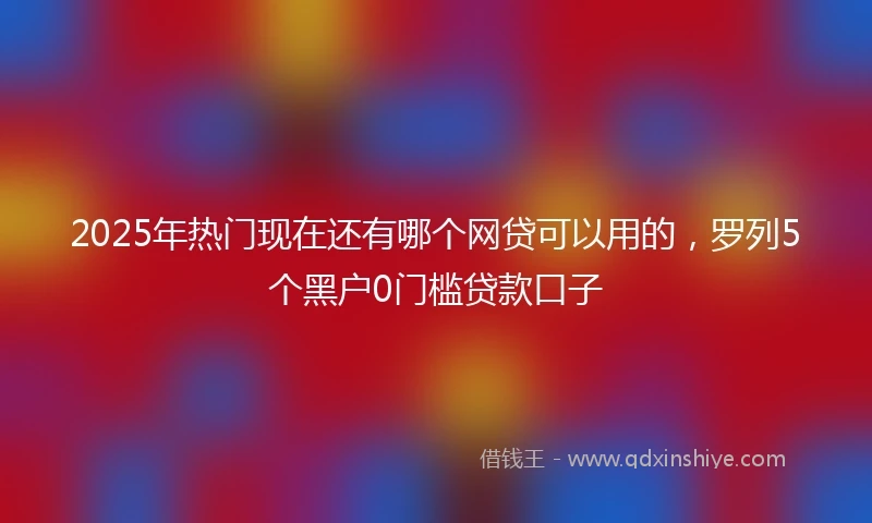 2025年热门现在还有哪个网贷可以用的，罗列5个黑户0门槛贷款口子