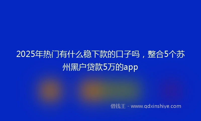 2025年热门有什么稳下款的口子吗，整合5个苏州黑户贷款5万的app