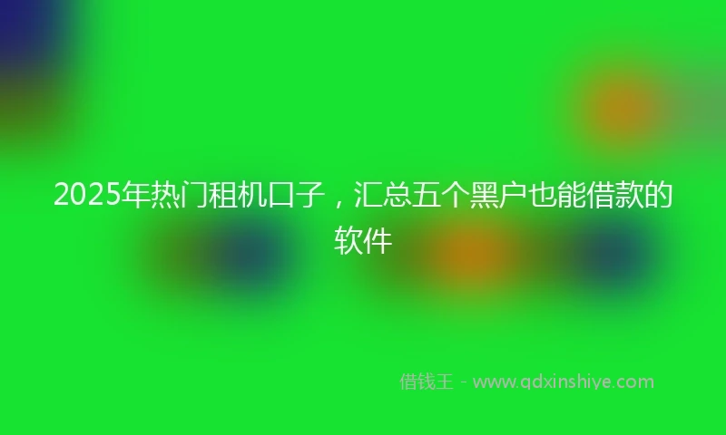 2025年热门租机口子，汇总五个黑户也能借款的软件