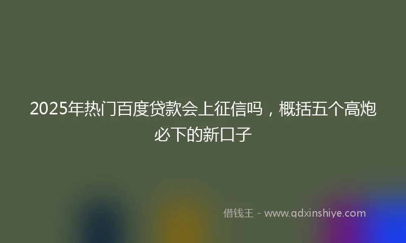 2025年热门百度贷款会上征信吗，概括五个高炮必下的新口子