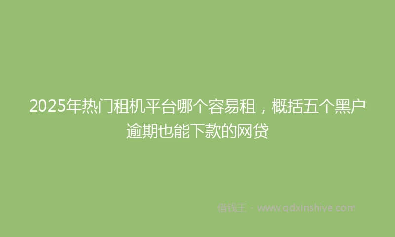 2025年热门租机平台哪个容易租，概括五个黑户逾期也能下款的网贷